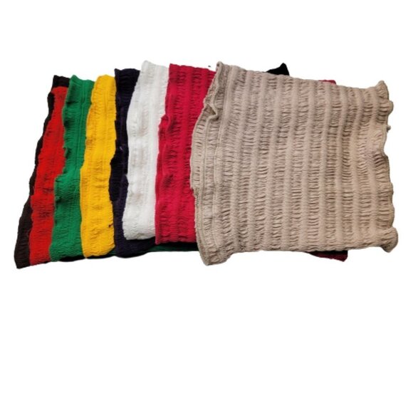 SEXY Beige Crop Top Strapless Tube Top Smocked Stretchy Summer Bandeau. - Picture 3 of 9